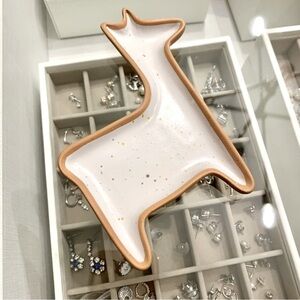 Llama Shaped Ceramic Ring Trinket Dish Holder Tray